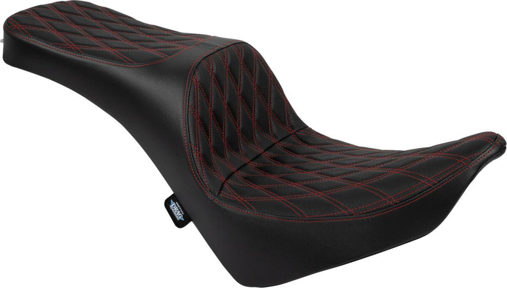 Drag Specialties Freedom Touring Double Diamond Seat For Harley Davidson FLDE 1750 ABS 2018-2020 - Black/Red