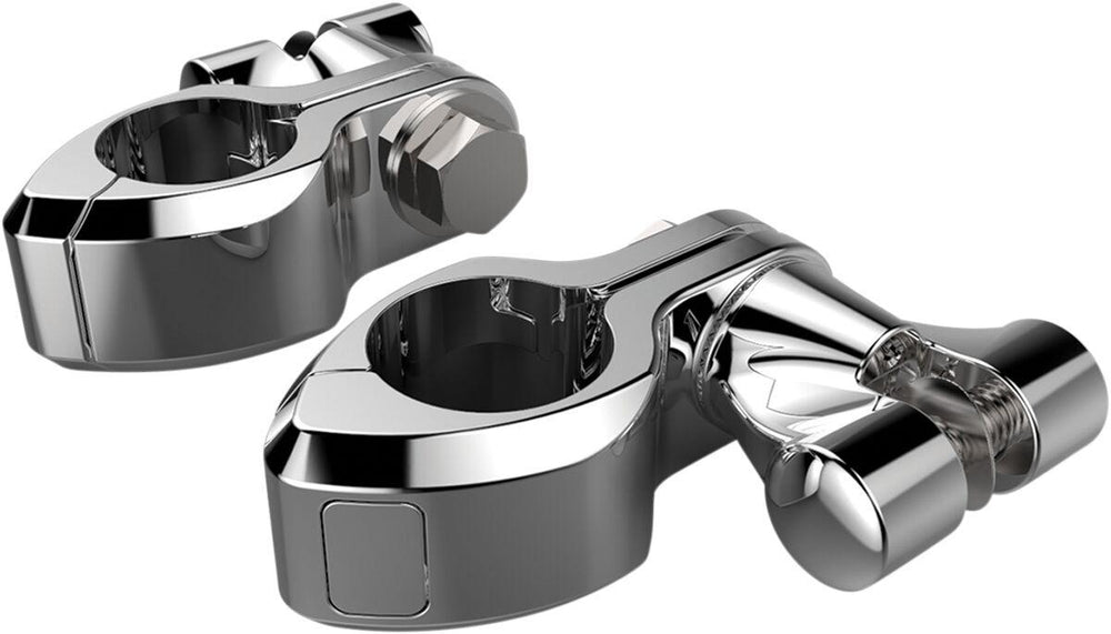 Ciro Standard Engine Guard Highway Peg Hingeless Mounting Clamp Kit - Chrome