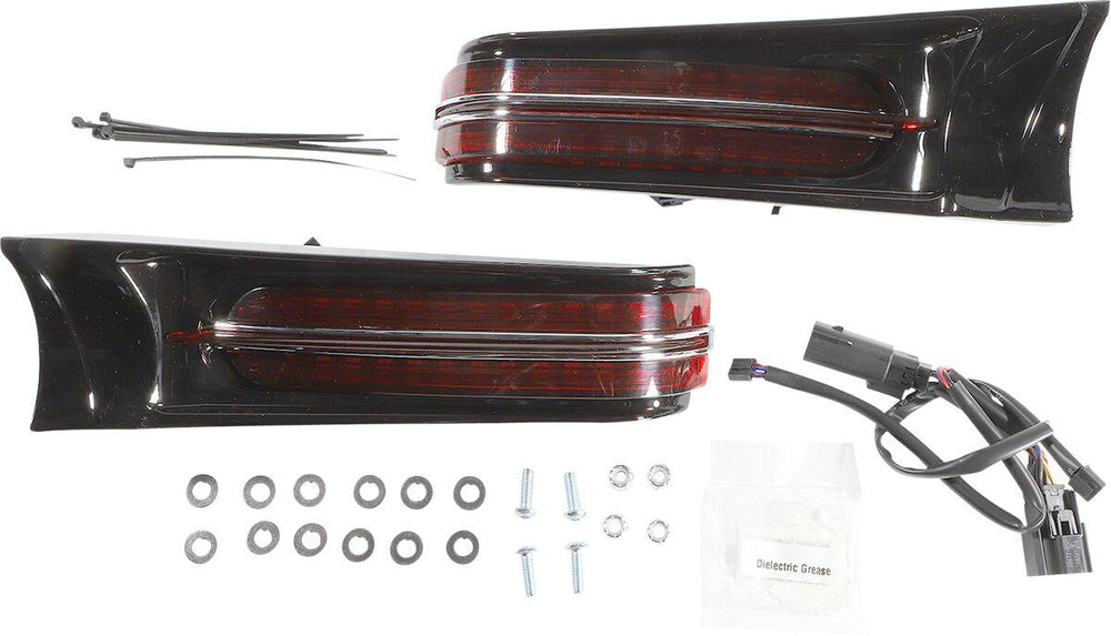 Ciro Filler Panel Lights For Harley Davidson FLH 1868 ABS 2021 Rear Red - Black