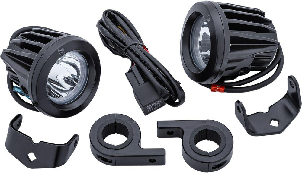 Ciro TAC-10 Light Cannons For Harley Davidson FLH 1868 ABS 2021 Black Clear