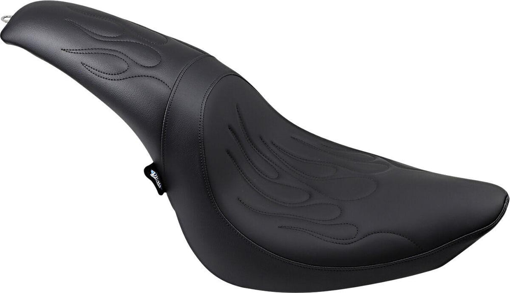 Drag Specialties Predator Seat For Harley Davidson FLSTF 1450 2006 Flame Stitched - Black