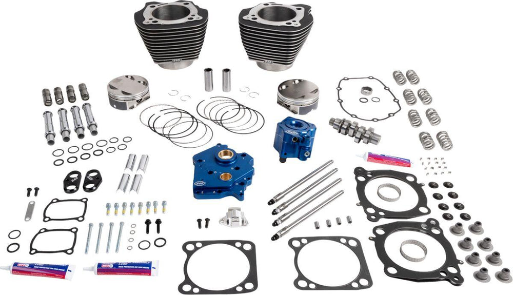 S&S Cycle 132" Power Package Engine Performance Kit For Harley Davidson FLHFB 1868 ABS 2023 - Black/Highlighted Fins