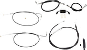 LA Choppers Standard Black Vinyl Handlebar Cable/Brake Hose Kit For Harley Davidson XL1200C 2014-2019 38 cm - 43 cm (15" - 17") - Black