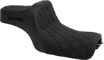 Slyfox High Noon Seat For Harley Davidson XL1200C 2004-2019 Black Logo/Double Diamond - Black