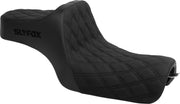 Slyfox High Noon Seat For Harley Davidson XL1200C 2004-2019 Black Logo/Double Diamond - Black