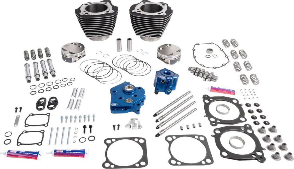 S&S Cycle 132" Power Package Engine Performance Kit For Harley Davidson FLH 1868 ABS 2021 - Black/Highlighted Fins