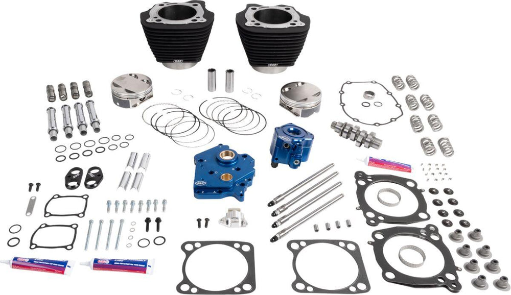 S&S Cycle 132" Power Package Engine Performance Kit For Harley Davidson FLDE 1750 ABS 2018-2020 - Black/Non-Highlighted Fins