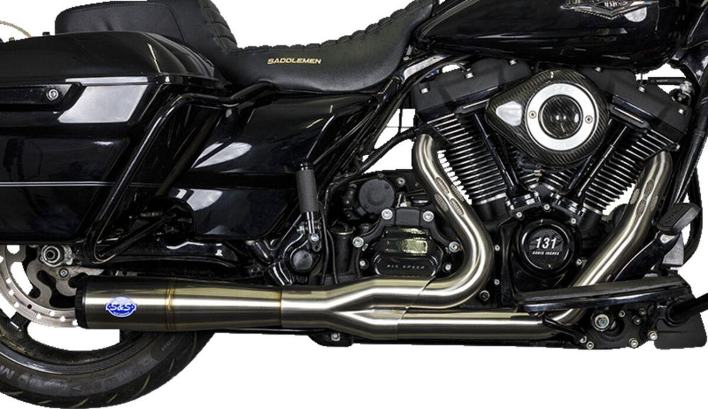 S&S Cycle 2 Into 1 50 State Diamondback Exhaust System For Harley Davidson FLH 1868 2021 - Brushed