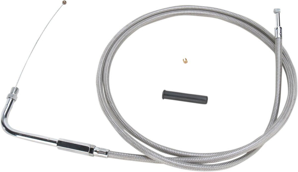 Drag Specialties Stainless Braided Throttle Cable For Harley Davidson FLHR 1340 1994-1995 137 cm (54") - Silver Unfinished