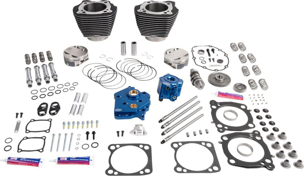S&S Cycle 132" Power Package Engine Performance Kit For Harley Davidson FLHFB 1868 ABS 2023 - Black/Highlighted Fins