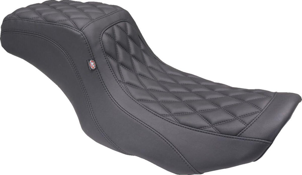 Mustang Double Diamond Squareback Seat For Harley Davidson FLHX 1923 2024-2026 - Black/Black