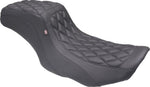 Mustang Double Diamond Squareback Seat For Harley Davidson FLHX 1923 2024-2026 - Black/Black