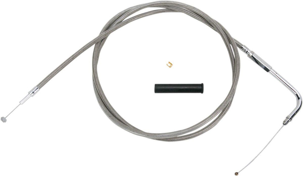 Drag Specialties Stainless Braided Throttle Cable For Harley Davidson FLD 1690 2012-2013 147.5 cm (58") - Silver Unfinished