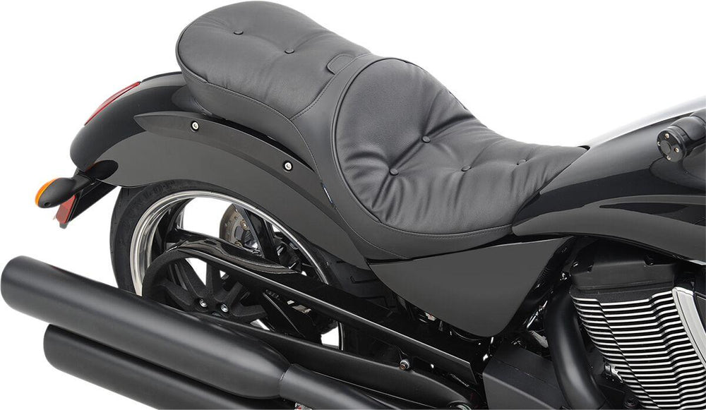 Drag Specialties Ez Glide II Backrest Compatible Low-Profile Leather Touring Seat For Victory High-Ball 106 2012-2016 Pillow - Black