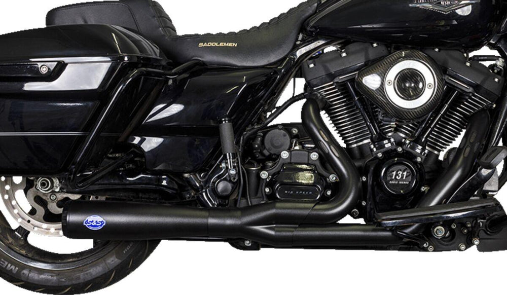 S&S Cycle 2 Into 1 Diamondback Exhaust System For Harley Davidson FLH 1868 2021 - Guardian Black