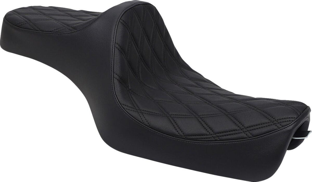 Drag Specialties Predator III Seat For Harley Davidson XL 1200 C 2004-2020 Black Stitching Double Diamond - Black