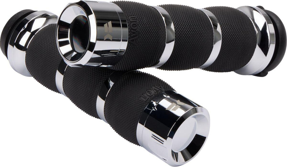 Khrome Werks Klassic 3-Ring Grips For Harley Davidson FLFBS 1868 2024 - Chrome