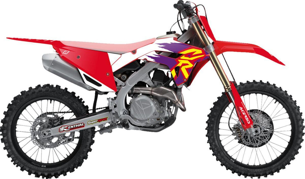 Blackbird Retro Graphics Kit For Honda CRF250F 2022-2023 - Red/White/Yellow