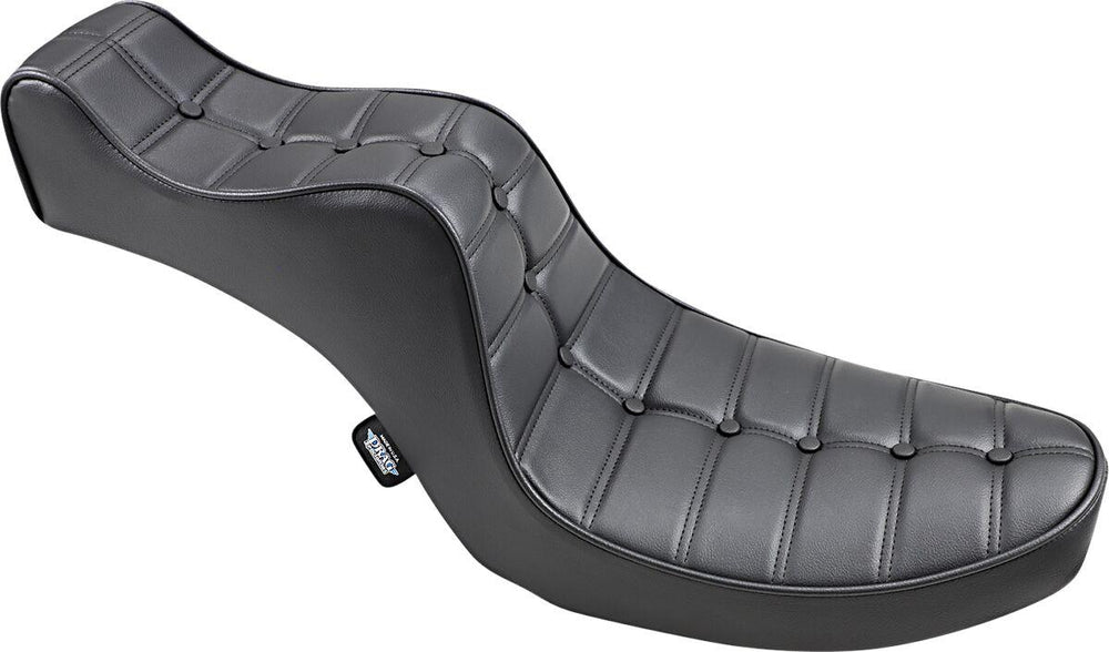 Drag Specialties Mini King & Queen Seat For Harley Davidson FL 1200 1958-1977 Scorpion Stitched - Black