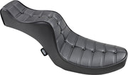 Drag Specialties Mini King & Queen Seat For Harley Davidson FL 1200 1958-1977 Scorpion Stitched - Black