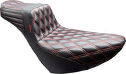LE Pera Tailwhip Daddy Long Legs Seat For Harley Davidson FLSB 1750 ABS 2018-2021 Double Diamond - Black/Red