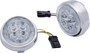 Ciro LED Fang Front Signal Light Inserts with Bezel For Harley Davidson FLD 1690 2012-2013 Chrome Clear
