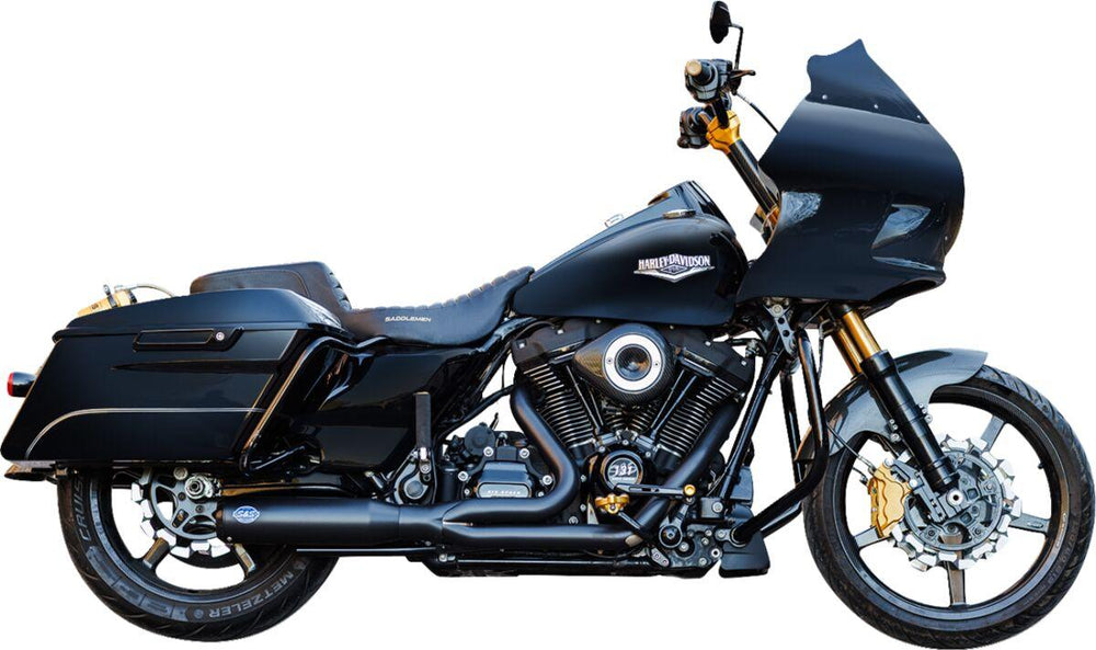S&S Cycle 2 Into 1 Qualifier Exhaust System For Harley Davidson FLH 1868 2021 - Guardian Black