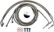 LA Choppers Stainless Steel Brake Hose Kit For Harley Davidson FLTR 1584 2008-2010 12" - 14" - Silver