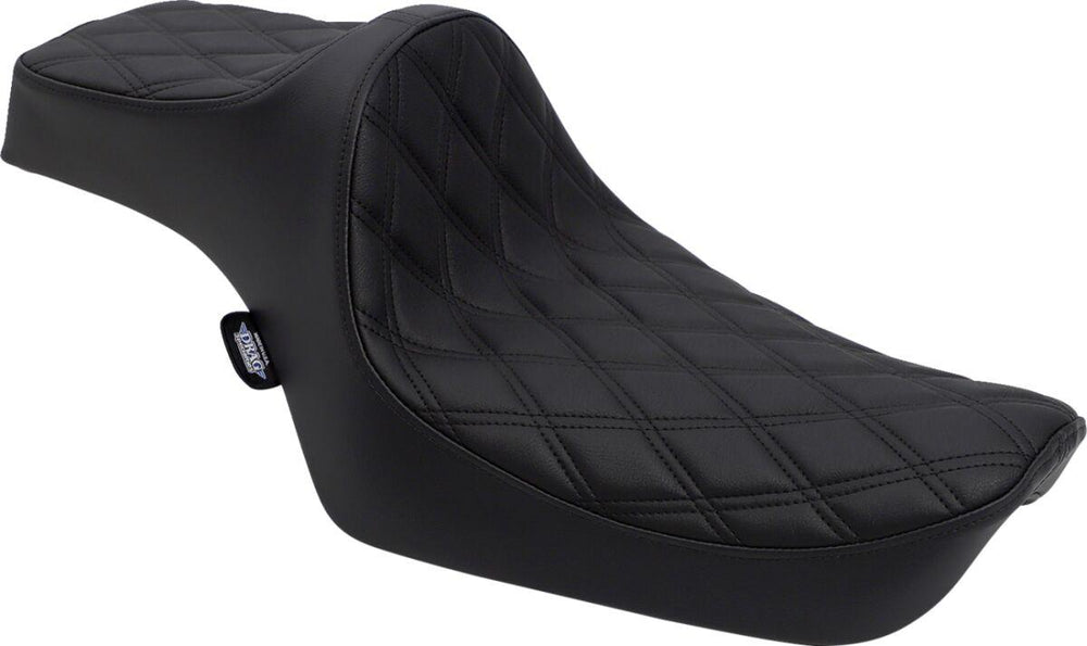 Drag Specialties Predator III Seat For Harley Davidson XL 1200 C 1996-2003 Black Stitching Double Diamond - Black