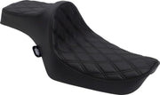 Drag Specialties Predator III Seat For Harley Davidson XL 1200 C 1996-2003 Black Stitching Double Diamond - Black