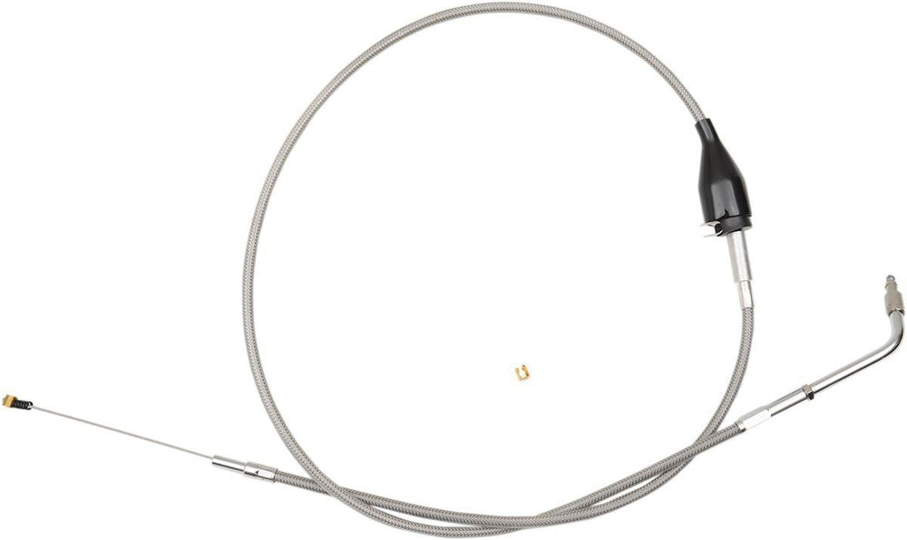 LA Choppers Stainless Braided Handlebar Idle Cable For Harley Davidson FLHRS 1450 2004-2006 - Silver