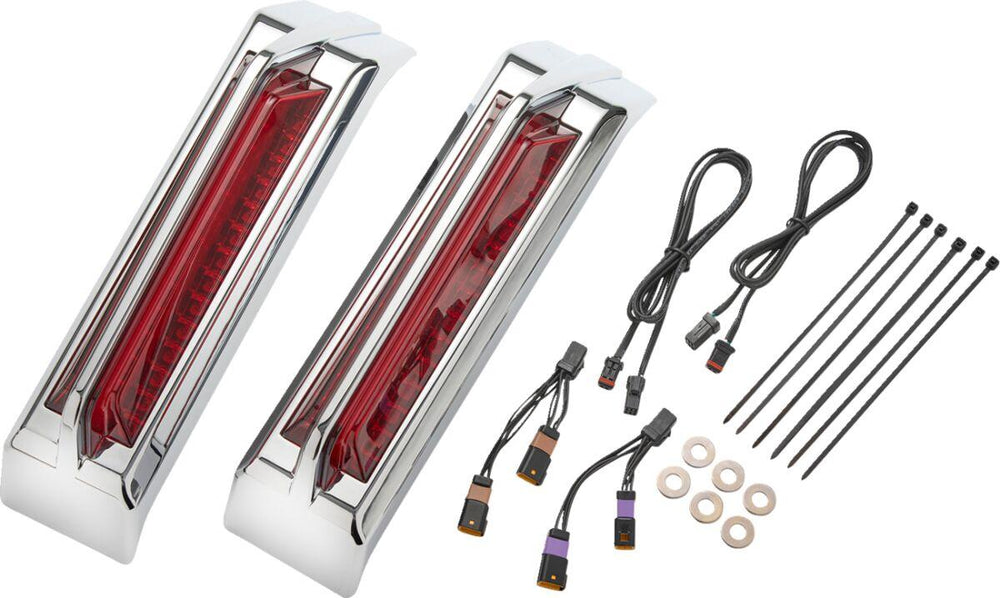 Ciro Filler Panel Tail Lights For Harley Davidson FLHX 1923 ABS 2024-2026 Red Chrome