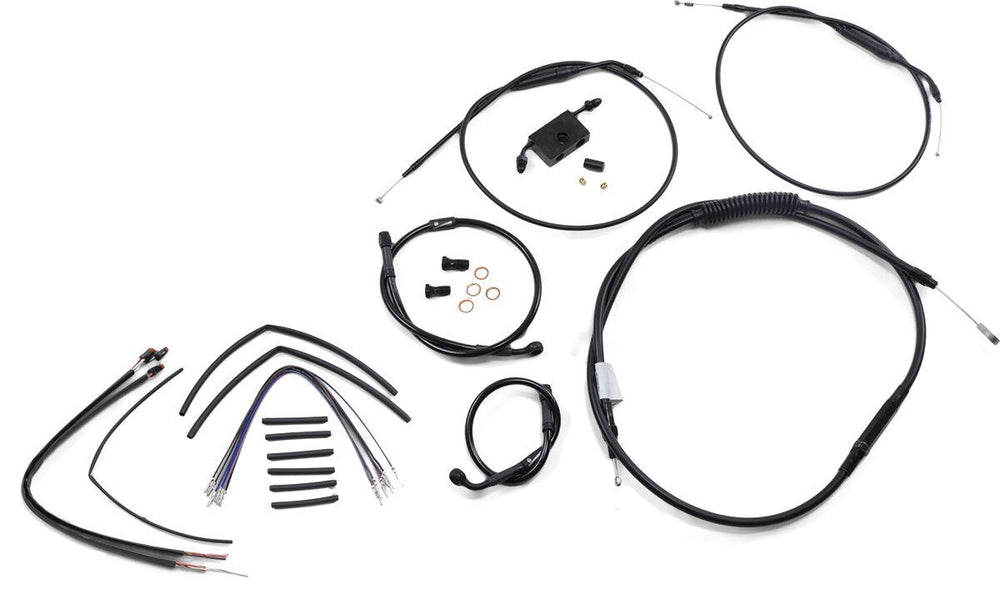 Burly Extended Sportster ABS Handlebar Cable & Hose Kit For Harley Davidson XL1200CA ABS 2014-2016 30.5cm (12") - Black