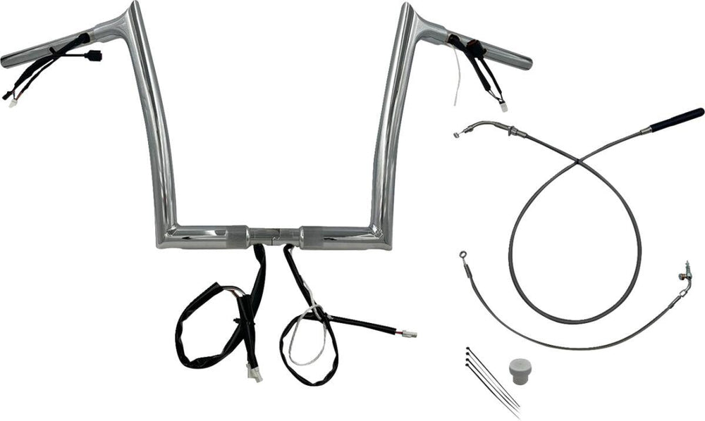 Fat Baggers Inc. 1-1/4" EZ Install Pointed Top Handlebar For Harley Davidson FLHX 1923 2024-2026 30.5 cm (12") - Chrome