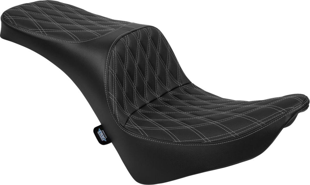 Drag Specialties Freedom Touring Double Diamond Seat For Harley Davidson FLDE 1750 ABS 2018-2020 - Black/Silver