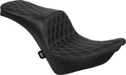 Drag Specialties Freedom Touring Double Diamond Seat For Harley Davidson FLDE 1750 ABS 2018-2020 - Black/Silver