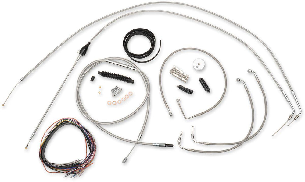 LA Choppers Handlebar Cable/Brake Hose Kit For Harley Davidson FLHTC1340 1996-1998 38 cm - 43 cm (15" - 17") - Clear-Coated