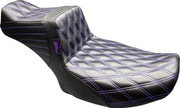 LE Pera Tailwhip Daddy Long Legs Seat For Harley Davidson FLHTK 1868 ABS 2023-2024 Double Diamond - Black/Purple
