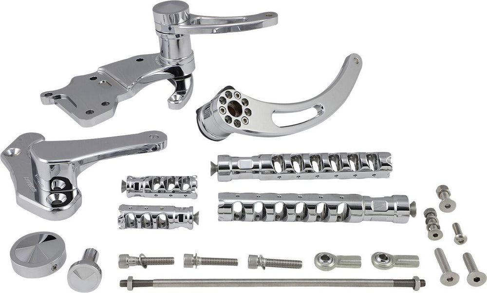 Accutronix Muzzle Brake Forward Controls For Harley Davidson FLHR 1340 1997-1998 Slotted - Chrome