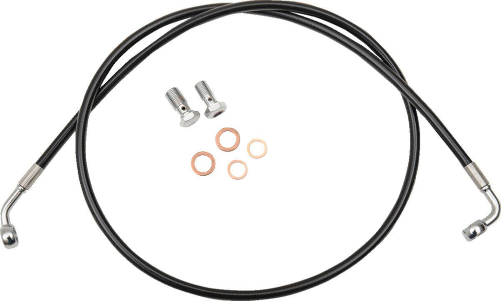 LA Choppers Braided Brake Hose Kit For Harley Davidson FLHRS 1450 2004-2006 Front 18" - 20" - Black