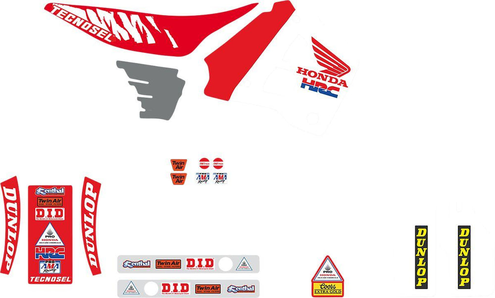 Tecnosel Graphics Kit For Honda CR125 1991-1992 - Multi/Red/White