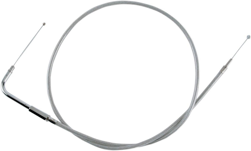 Drag Specialties Stainless Braided Throttle Cable For Harley Davidson FLHR 1340 1996-1998 108 cm (42-1 2") - Silver Unfinished