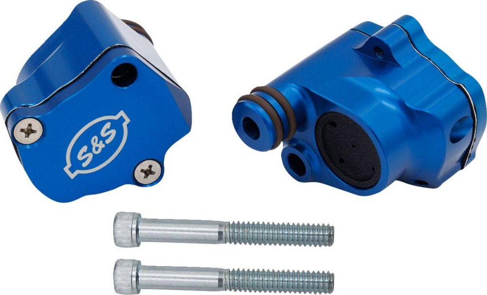 S&S Cycle M8 Billet Head Breather Kit For Harley Davidson FLDE 1750 2018-2020 - Blue Anodized