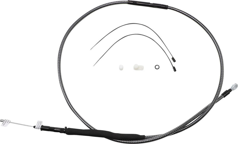 Magnum Shielding Polished KarbonFibr Clutch Cable For Harley Davidson FLD 1690 2012-2013 174.5 cm (68-11 16") - Carbon Fiber Silver