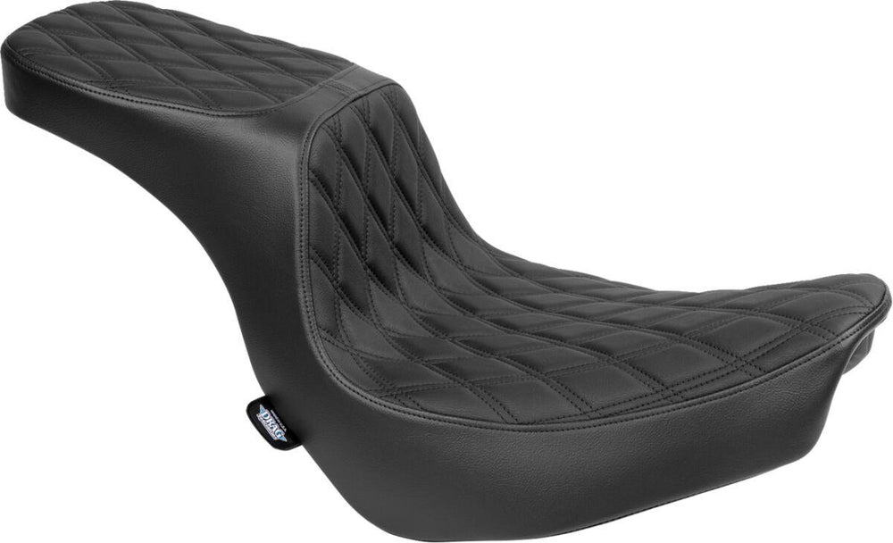 Drag Specialties Performance Predator 2 Up Seat For Harley Davidson FLSB 1750 2018-2021 Black Stitching Double Diamond - Black