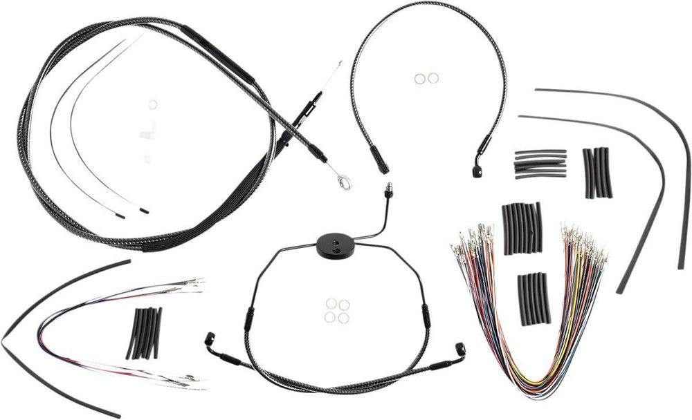 Magnum Shielding KarbonFibr Designer Handlebar Cable Install Kit For Harley Davidson FLHR 1584 2008 30.5 - 35.5cm (12" - 14") - Carbon Fiber Silver