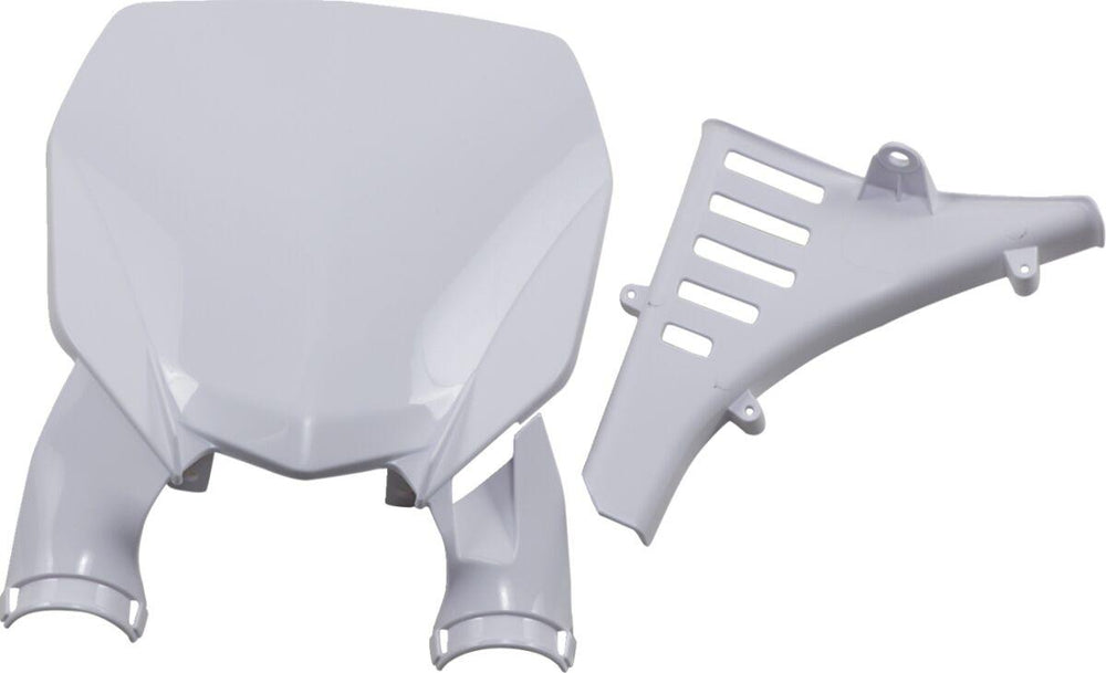 UFO Stadium Front Number Board With Fork Guards For Yamaha YZ125 2022-2025 - White