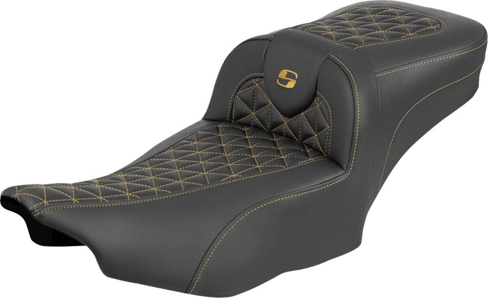 Saddlemen Roadsofa Extended Reach Seat For Harley Davidson FLHX 1923 ABS 2024-2026 Gripper - Black/Gold