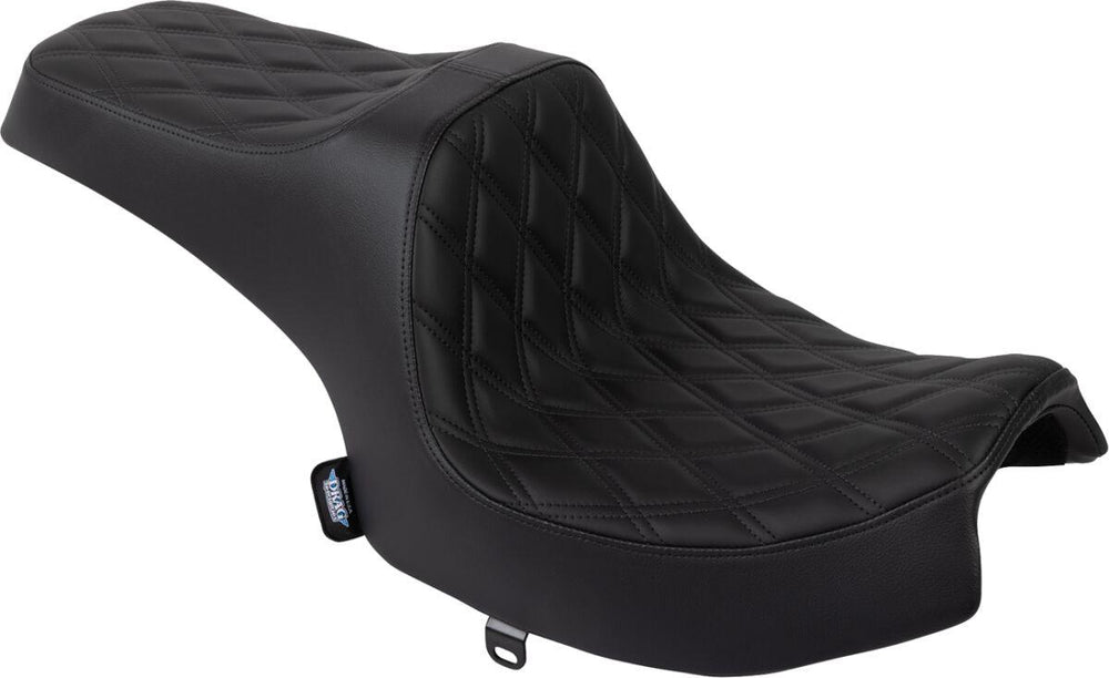 Drag Specialties Predator III Double Diamond Seat For Indian Challenger 108 ABS 2020-2025 - Black/Black