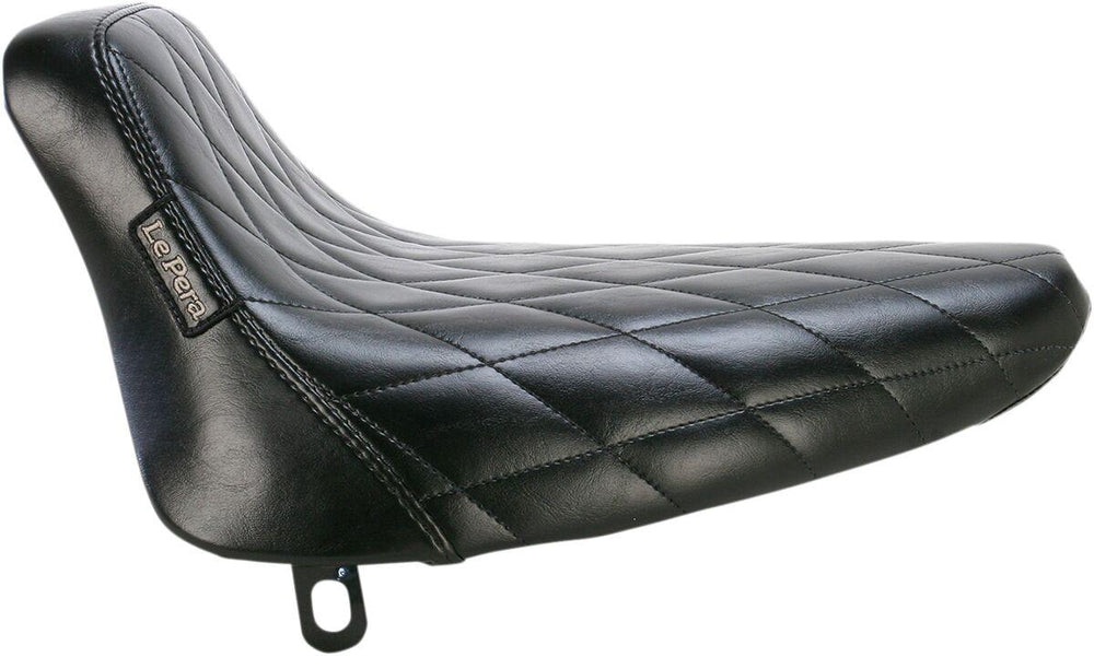 LE Pera Bare Bones Solo Seat For Harley Davidson FLST 1340 1986-1990 Diamond Stitch - Black